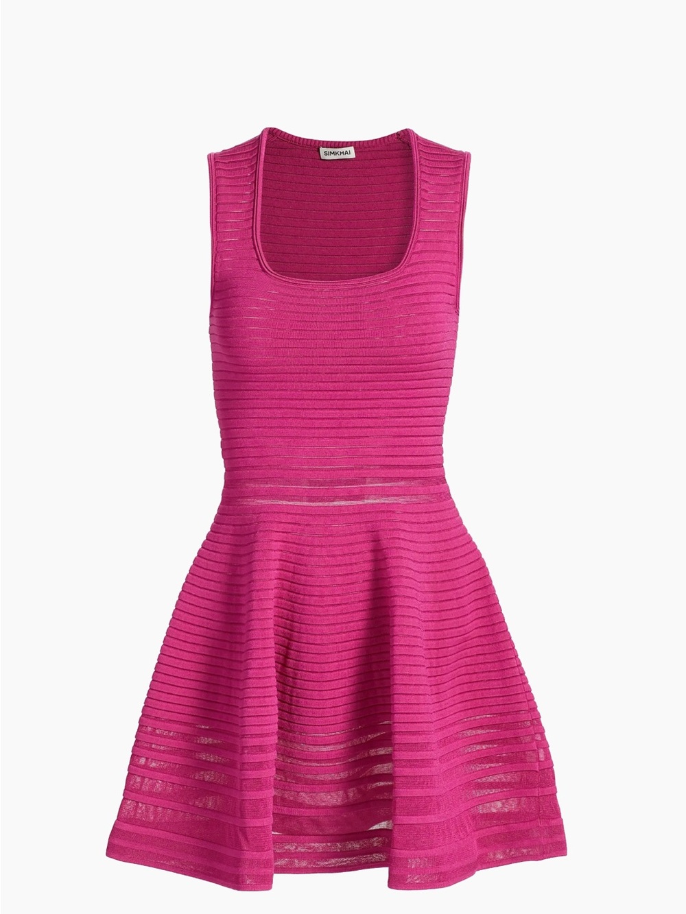 NWT SIMKHAI Lottie Knit Fit & Flare Mini Dress Pink XS